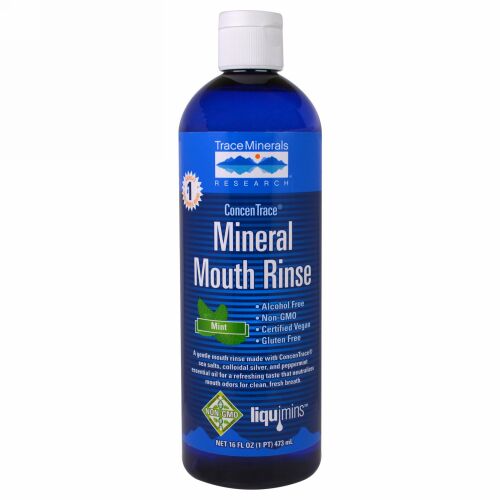 Trace Minerals Research, コンセントレイス・ミネラルマウスウォッシュ、ミント、473ml