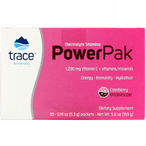 Trace Minerals Research, Electrolyte Stamina PowerPak, Cranberry, 30 Packets, 0.19 oz (5.3 g) Each