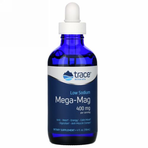Trace Minerals Research, メガ・マグ、ナチュラルイオンマグネシウム トレースミネラル配合、400 mg、4 fl oz (118 ml)