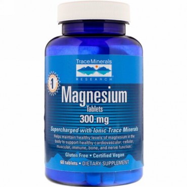 Trace Minerals Research, マグネシウム、300 mg、タブレット 60錠
