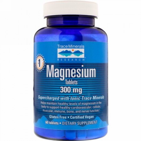 Trace Minerals Research, マグネシウム、300 mg、タブレット 60錠