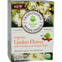Traditional Medicinals, オーガニック リンデンフラワーハーブティー、 カフェインフリー、 16ティーバッグ、 1.02オンス (28.8 g) (Discontinued Item)