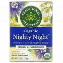 Traditional Medicinals, オーガニックNighty Night（ナイティーナイト）、パッションフラワー入りオリジナル、カフェインフリー、個包装ティーバッグ16袋、24g（0.85オンス）