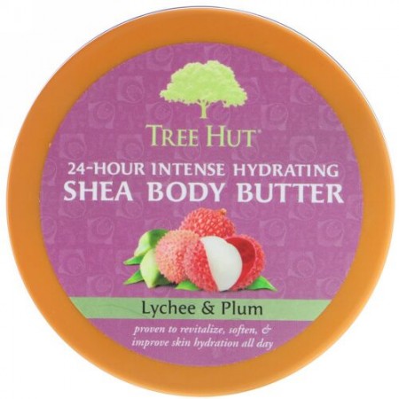 Tree Hut, 24時間持続する強力保湿シアボディバター、 レイチ&プラム、7 oz (198 g)