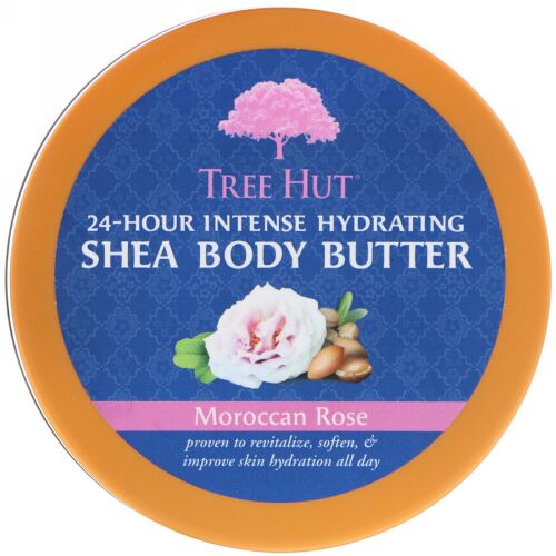 Tree Hut, 24時間集中保湿シアボディバター、モロッコローズ、7オンス (198 g)