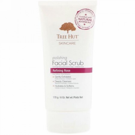Tree Hut, Skincare, Polishing Facial Scrub, Refining Rose, 6 oz (170 g) (Discontinued Item)