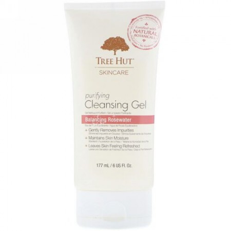 Tree Hut, スキンケア、浄化作用のあるクレンジングジェル、バランシング・ローズウォーター、 6 fl oz (177 ml) (Discontinued Item)