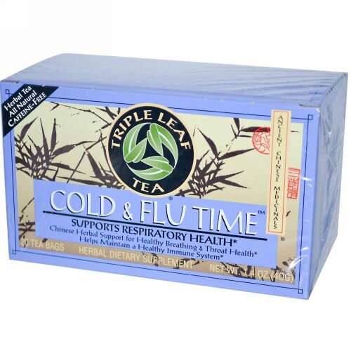 Triple Leaf Tea, 風邪 & インフル タイム、20 ティーバッグ、1.4 oz (40 g) (Discontinued Item)