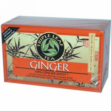 Triple Leaf Tea, 生姜, カフェインフリー, 20ティーバッグ, 1.4オンス (40 g) (Discontinued Item)