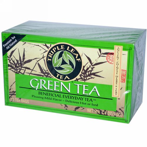 Triple Leaf Tea, グリーンティー、20 ティーバッグ、1.4 oz (40 g) (Discontinued Item)