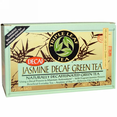 Triple Leaf Tea, ジャスミンカフェインデカフェ緑茶、ティーバッグ20袋、1.34オンス（28 g） (Discontinued Item)