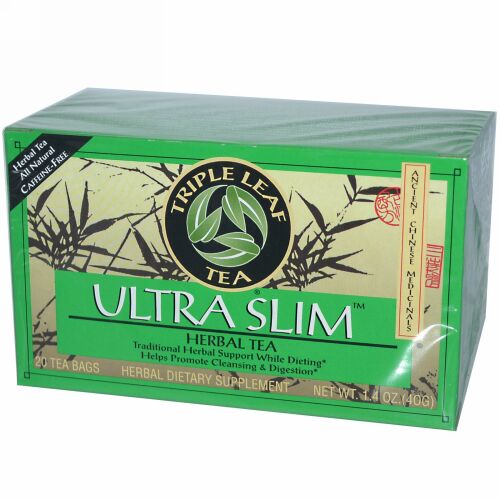 Triple Leaf Tea, ウルトラスリム、 ハーブティー、カフェインフリー、 20ティーバッグ、 1.4オンス (40 g)