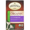 Twinings, 100% オーガニック ジャスミン入り緑茶, 20 ティーバッグ, 1.41 オンス (40 g) (Discontinued Item)