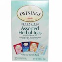 Twinings, アソーテッドハーバルティー、バラエティーパック、カフェインフリー、ティーバッグ20個、34g