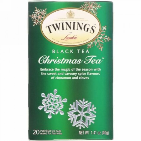 Twinings, 紅茶、クリスマスティー、ティーバッグ20個、40g（1.41oz）