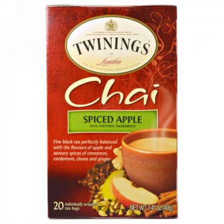 Twinings, チャイ, スパイスアップル, 20袋, 各1.41オンス (40 g) (Discontinued Item)