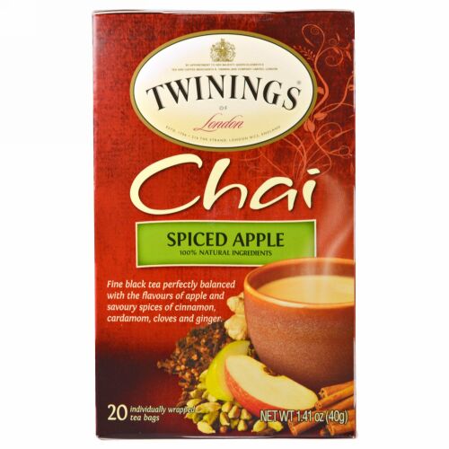 Twinings, チャイ, スパイスアップル, 20袋, 各1.41オンス (40 g) (Discontinued Item)