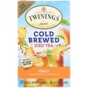 Twinings, コールドブルーアイスティー、桃、20ティーバッグ、1.41 oz (40 g)