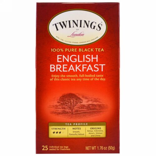Twinings, English Breakfast Tea、24袋入り、1.76 oz (50 g)