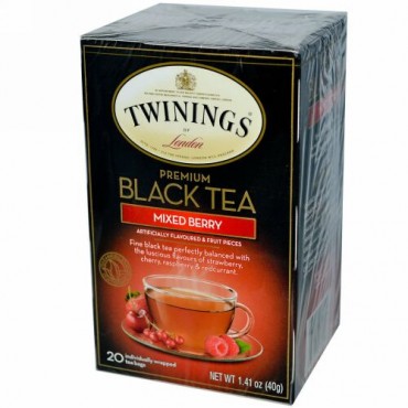 Twinings, プレミアム紅茶, ミックス・ベリー, 20 ティーバッグ, 1.41 オンス (40g)