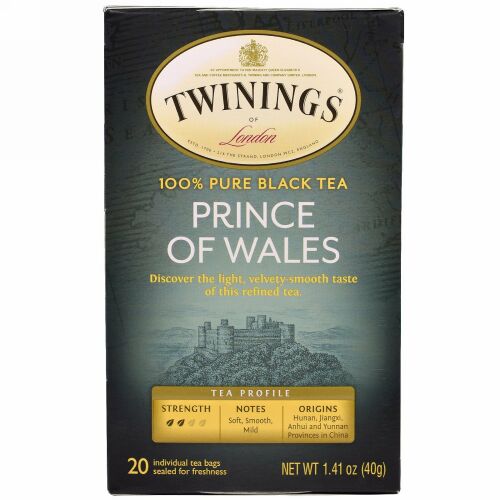 Twinings, プリンス・オブ・ウェールズ紅茶、ティーバッグ20袋、1.41 oz (40 g)