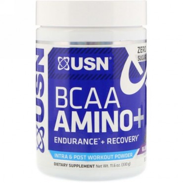 USN, BCAA Aminos Plus, Blue Raspberry, 11.6 oz (330 g) (Discontinued Item)