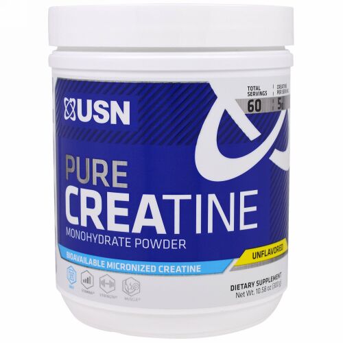USN, ピュア クレアチン、 モノハイドレートパウダー、 無香、 10.58 oz (300 g) (Discontinued Item)