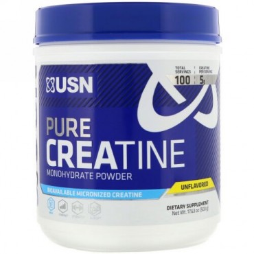 USN, Pure Creatine, Monohydrate Powder, Unflavored, 17.63 oz (500 g) (Discontinued Item)