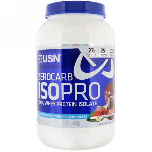 USN, Zero Carb ISOPRO, 100% Whey Protein Isolate, Whey Tella, 1.65 lb (750 g) (Discontinued Item)