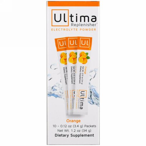 Ultima Replenisher, ウルティマ補充用電解質パウダー、オレンジ、10袋、各0.12 oz (3.4 g) (Discontinued Item)