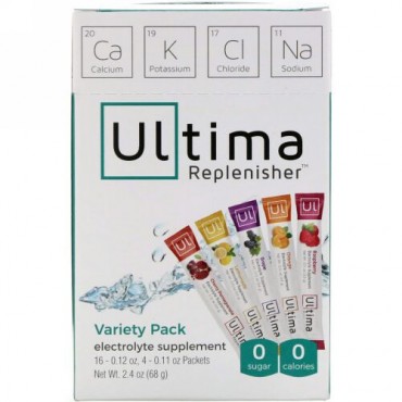 Ultima Replenisher, 電解質サプリメント、バラエティーパック、20袋、68 g