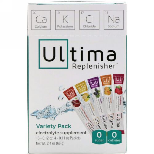Ultima Replenisher, 電解質サプリメント、バラエティーパック、20袋、68 g