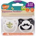 Ulubulu, エクスプレッションおしゃぶり、ママの子、髭、6～18か月、おしゃぶり2個セット (Discontinued Item)