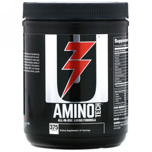 Universal Nutrition, アミノテック、オールインワン アミノ酸フォーミュラ、375粒