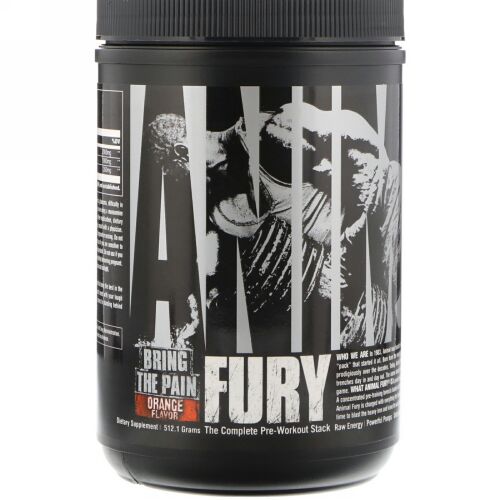 Universal Nutrition, アニマルフューリー、オレンジ、512.1 g (Discontinued Item)