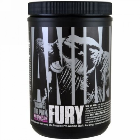 Universal Nutrition, アニマルフューリー、コンプリート・プレワークアウトスタック、スイカ、480.9 g (Discontinued Item)