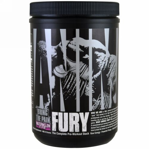 Universal Nutrition, アニマルフューリー、コンプリート・プレワークアウトスタック、スイカ、480.9 g (Discontinued Item)