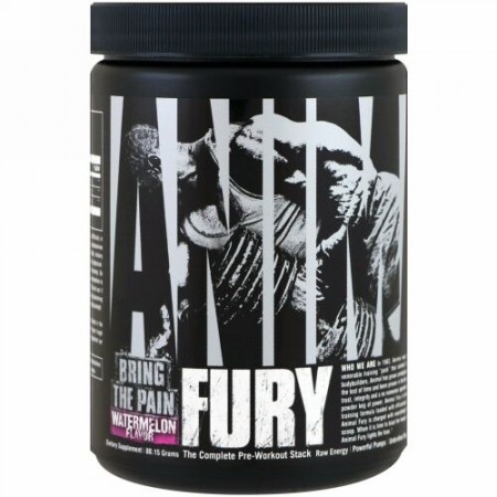 Universal Nutrition, アニマルフューリー、ウォーターメロン、80.15 g (Discontinued Item)