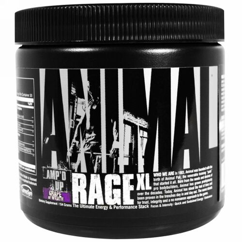 Universal Nutrition, アニマルレイジ XL、 アンプド・アップ、怒りの葡萄、 154 g