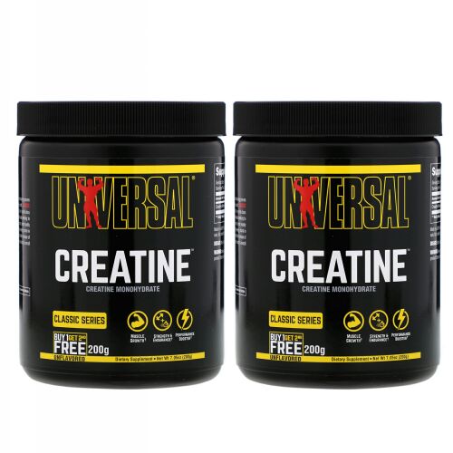 Universal Nutrition, クレアチン、無香料、2個、各200g