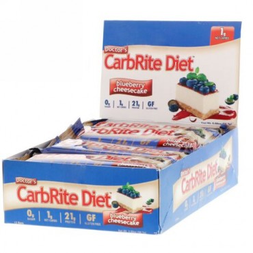 Universal Nutrition, Doctor's CarbRite Diet、ブルーベリー・チーズケーキ、バー12 本、各2.00 オンス (56.7 g) (Discontinued Item)