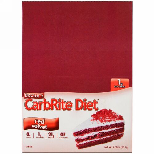 Universal Nutrition, Doctor's CarbRite Diet、レッドベルベット、12本、各2.00オンス (56.7 g) (Discontinued Item)