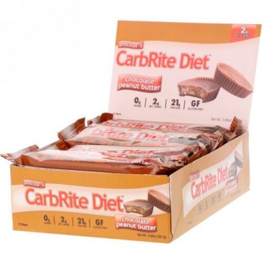Universal Nutrition, ドクターズCarbRite Diet（カーブライトダイエット）バー、チョコレートピーナッツバター、12本、各56.7g（2オンス）