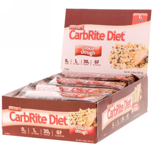 Universal Nutrition, ドクターズCarbRite Diet（カーブライトダイエット）バー、クッキー生地、12本、各56.7g（2オンス）