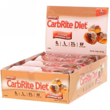 Universal Nutrition, ドクターズCarbRite Diet（カーブライトダイエット）バー、フロストシナモンパン、12本、各56.7g（2オンス）