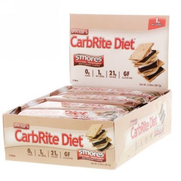 Universal Nutrition, ドクターズCarbRite Diet（カーボライトダイエット）バー、スモア、12本、各56.7g（2オンス）