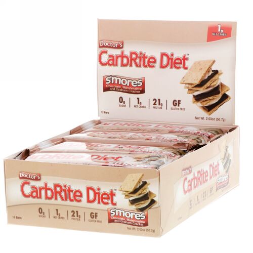 Universal Nutrition, ドクターズCarbRite Diet（カーボライトダイエット）バー、スモア、12本、各56.7g（2オンス）