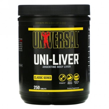 Universal Nutrition, ユニ・リバー, 乾燥肝末サプリメント, 250 錠