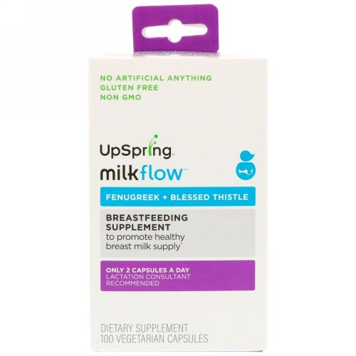 UpSpring, ミルクフロー、フェヌグリーク + オオアザミ、100ベジタリアンカプセル (Discontinued Item)
