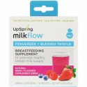 UpSpring, ミルクフロー、フェヌグリーク＋アザミのサプリメントドリンク、天然ベリー味、18袋、各0.35 oz (10 g)